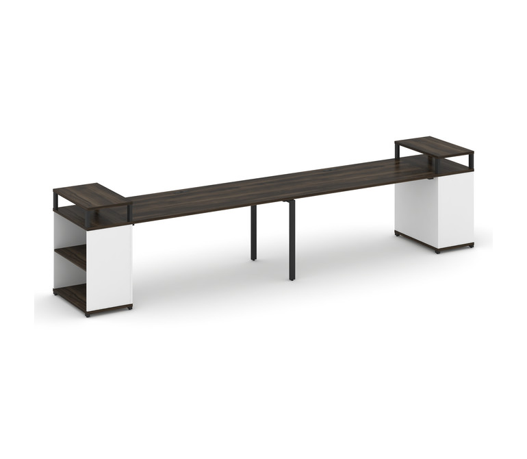 Concept Рабочая станция с опорными стеллажами с верх. горизонтами CN.ORS-208 Дуб Мали/Белый Бриллиан