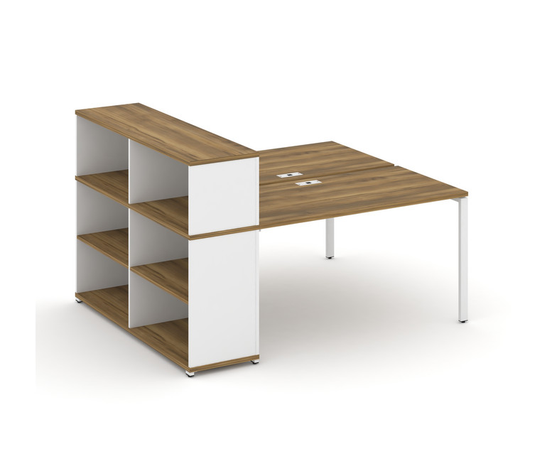 Concept Рабочая станция с опорным стеллажом с надставкой низ. CN.DRS-211 Сандал Янтарный/Белый Брилл