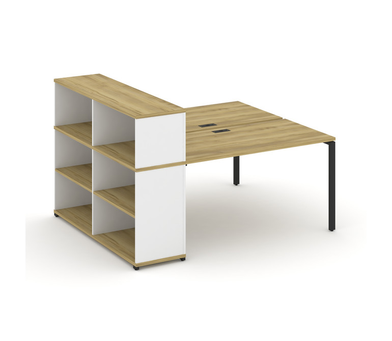 Concept Рабочая станция с опорным стеллажом с надставкой низ. CN.DRS-211 Дуб Винченцо/Белый Бриллиан