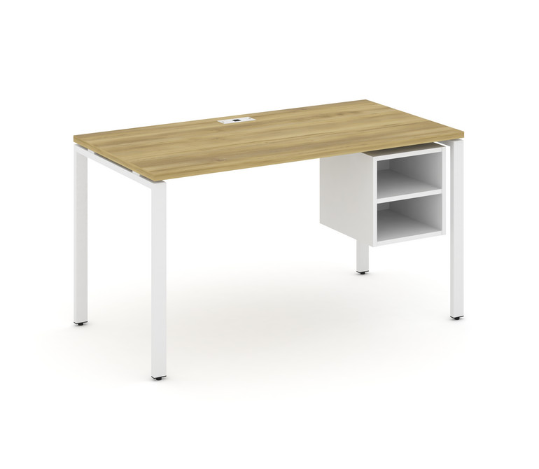 Concept Стол рабочий с подвесной тумбой с 2 открытыми нишами CN.SP-107 Дуб Винченцо/Белый Бриллиант/