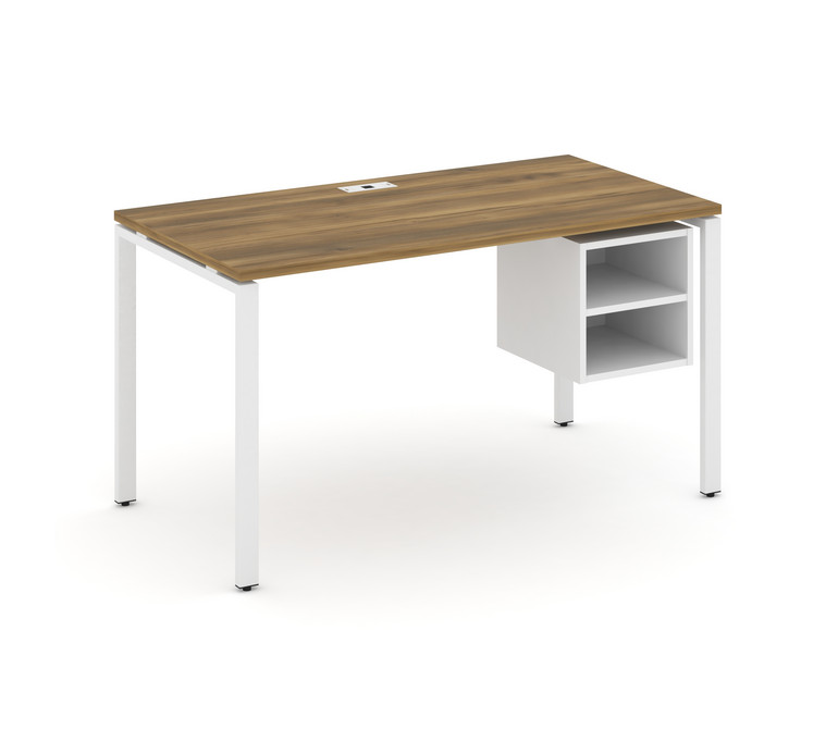 Concept Стол рабочий с подвесной тумбой с 2 открытыми нишами CN.SP-107 Сандал Янтарный/Белый Бриллиа