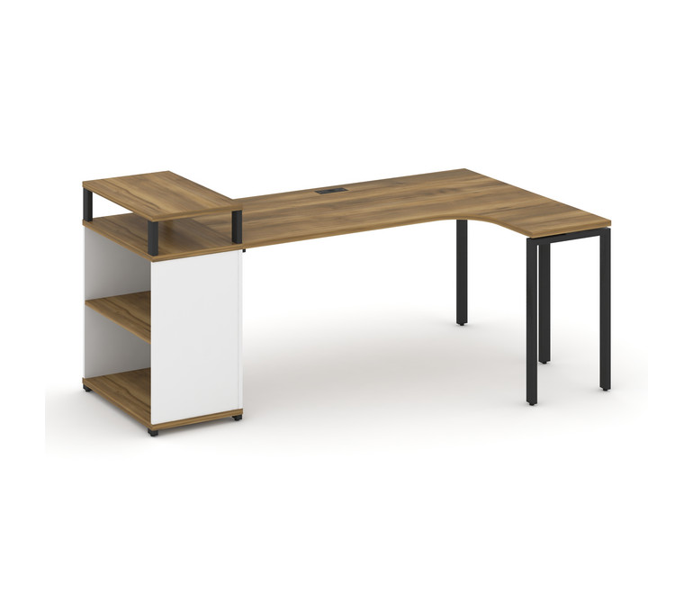 Concept Стол эргономичный с опорным стеллажом с верх. горизонтом CN.SA-204(R) Сандал Янтарный/Белый