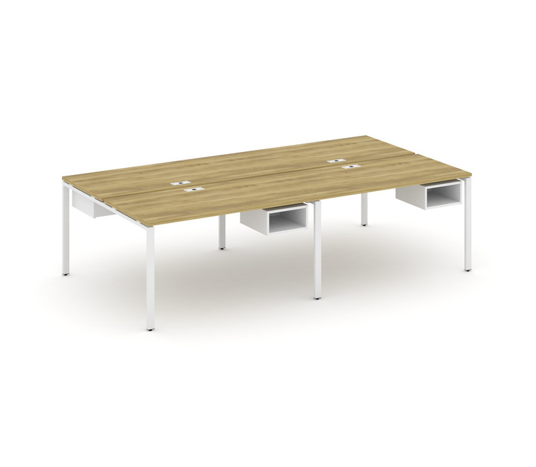 Concept Рабочая станция двухсторонняя с подвесными тумбами на 4 места CN.DRS-123 Дуб Винченцо/Белый
