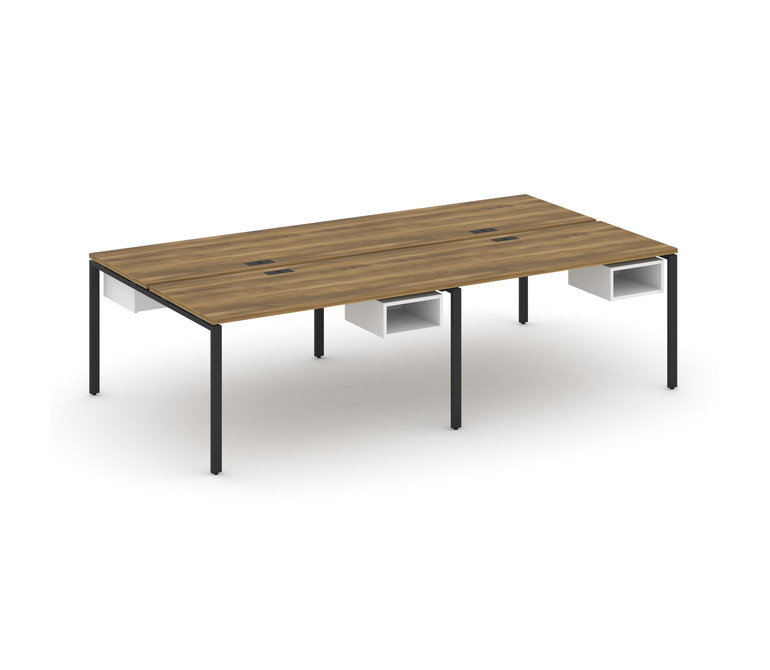 Concept Рабочая станция двухсторонняя с подвесными тумбами на 4 места CN.DRS-123 Сандал Янтарный/Бел