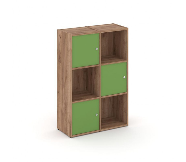 Локер Плюс Комплект №2 LK.K-002 Дуб Табак/Зеленый 798*350*1203