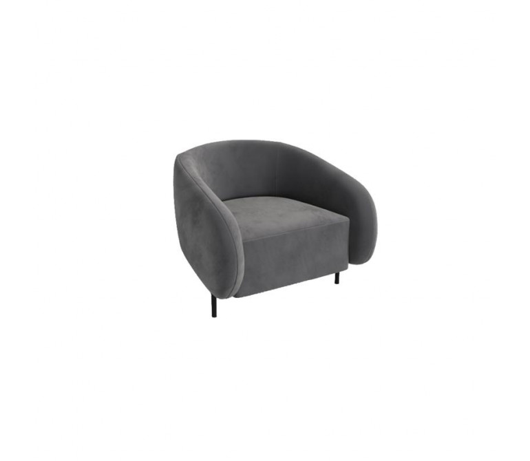 Белт Диван одноместный BLT-1 Velvet Lux 17/Металл Черный 910*850*730