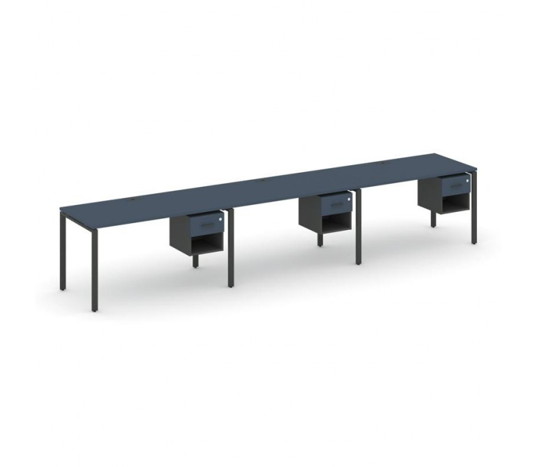 Концепт Рабочая станция односторонняя с подвес. тумбами 3 места CN.ORS-139 A Звездный Сапфир/Антраци