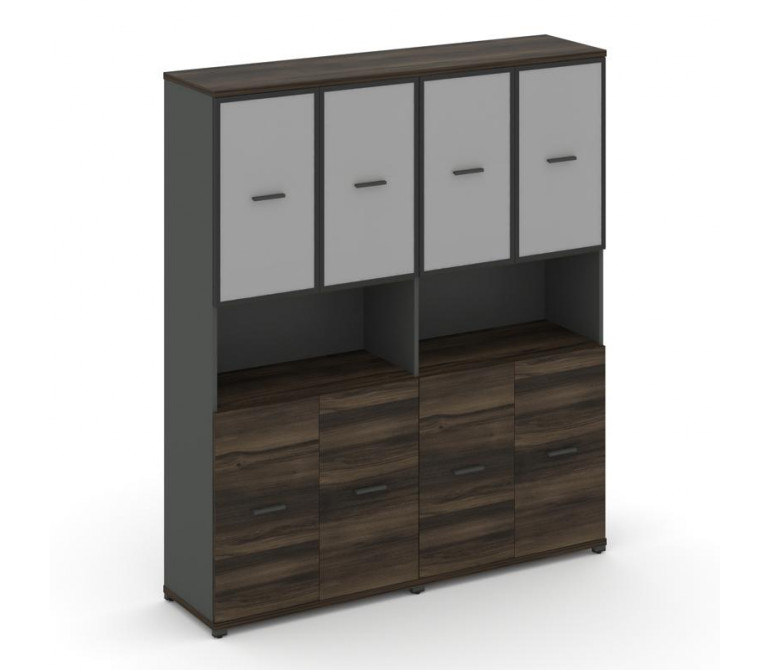Концепт Шкаф 2 широкие секции, 5 ниш CN.STS-523 RMB A Дуб Мали/Антрацит NEW/Металл Антрацит/Сатин 16