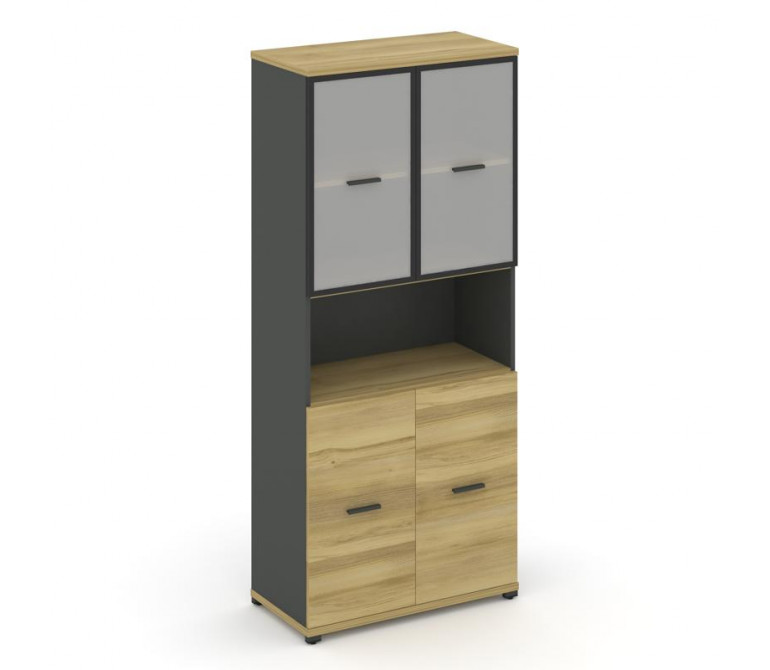 Концепт Шкаф 1 широкая секция, 5 ниш CN.STS-513 RMB A Дуб Винченцо/Антрацит NEW/Металл Антрацит/Сати