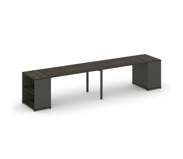 Концепт Рабочая станция с опорными стеллажами CN.ORS-201 Дуб Мали/Антрацит NEW/Металл Антрацит 2800*