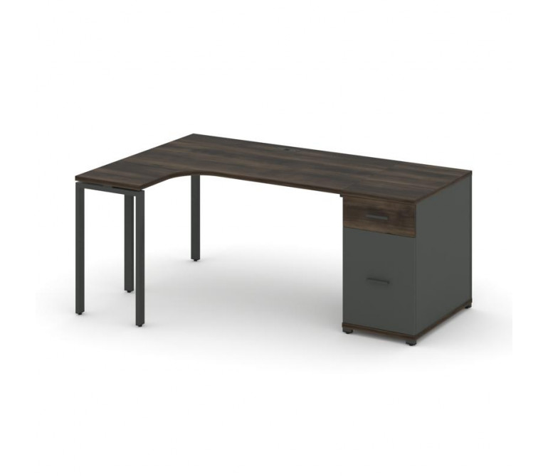 Концепт Стол эргономичный CN.SA-404(L) A Дуб Мали/Антрацит NEW/Металл Антрацит 2000*1180*750