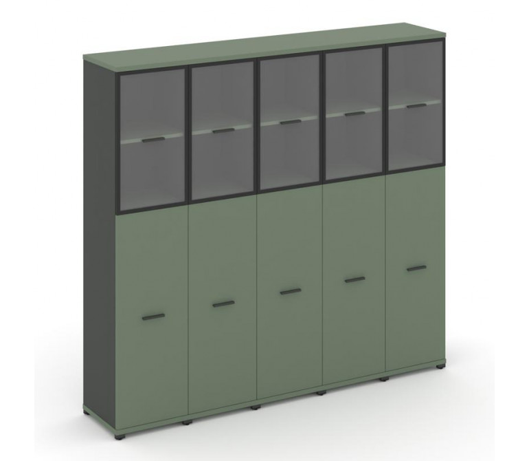 Концепт Шкаф 5 узких секций, 5 ниш CN.STU-555 RPB A Кобо/Антрацит NEW/Металл Антрацит/Прозрачный 208