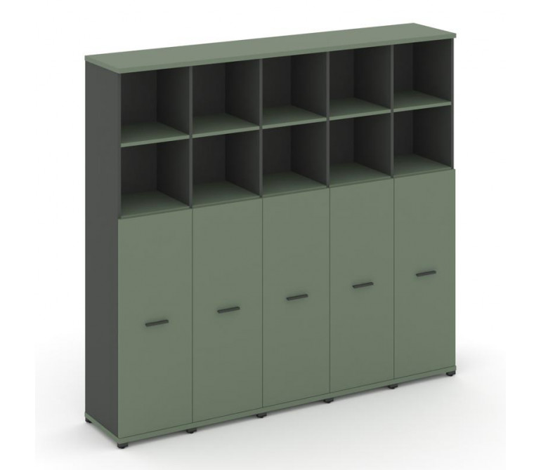 Концепт Шкаф 5 узких секций, 5 ниш CN.STU-554 A Кобо/Антрацит NEW/Металл Антрацит 2084*420*1922