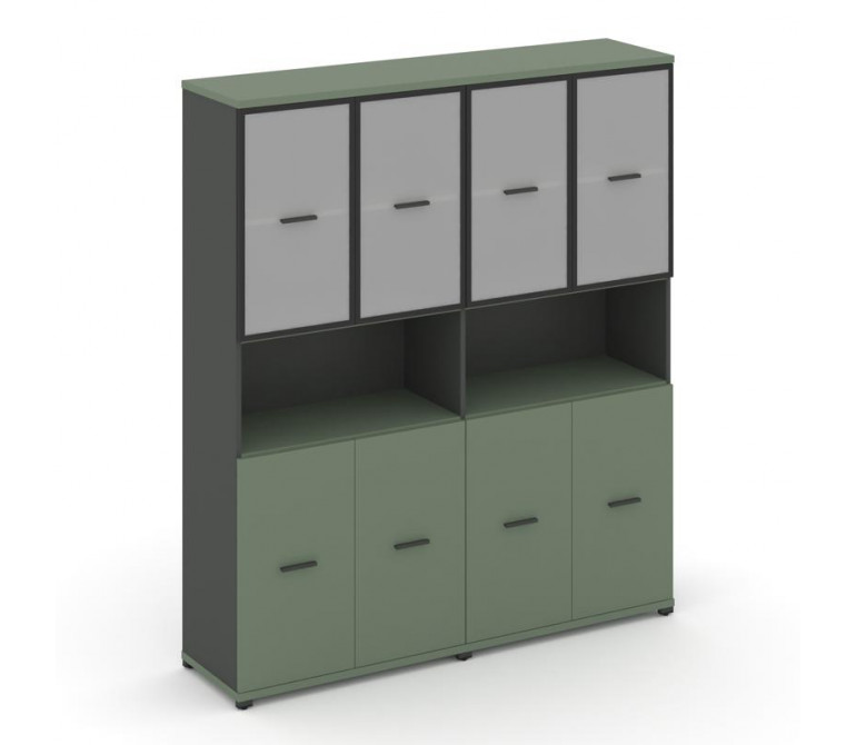 Концепт Шкаф 2 широкие секции, 5 ниш CN.STS-523 RMB A Кобо/Антрацит NEW/Металл Антрацит/Сатин 1668*4