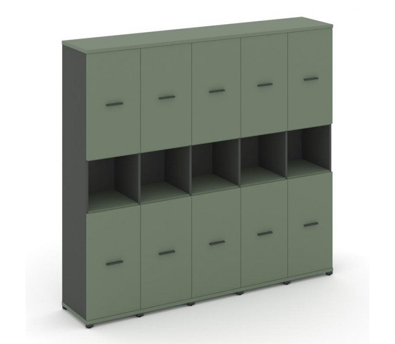 Концепт Шкаф 5 узких секций, 5 ниш CN.STU-553 A Кобо/Антрацит NEW/Металл Антрацит 2084*420*1922