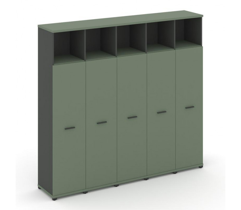 Концепт Шкаф 5 узких секций, 5 ниш CN.STU-556 A Кобо/Антрацит NEW/Металл Антрацит 2084*420*1922
