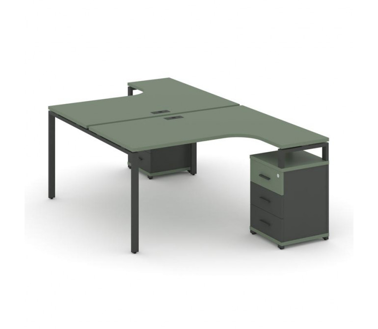 Концепт Рабочая станция с 2 опорными тумбами CN.DSA-305 A Кобо/Антрацит NEW/Металл Антрацит 1380*240
