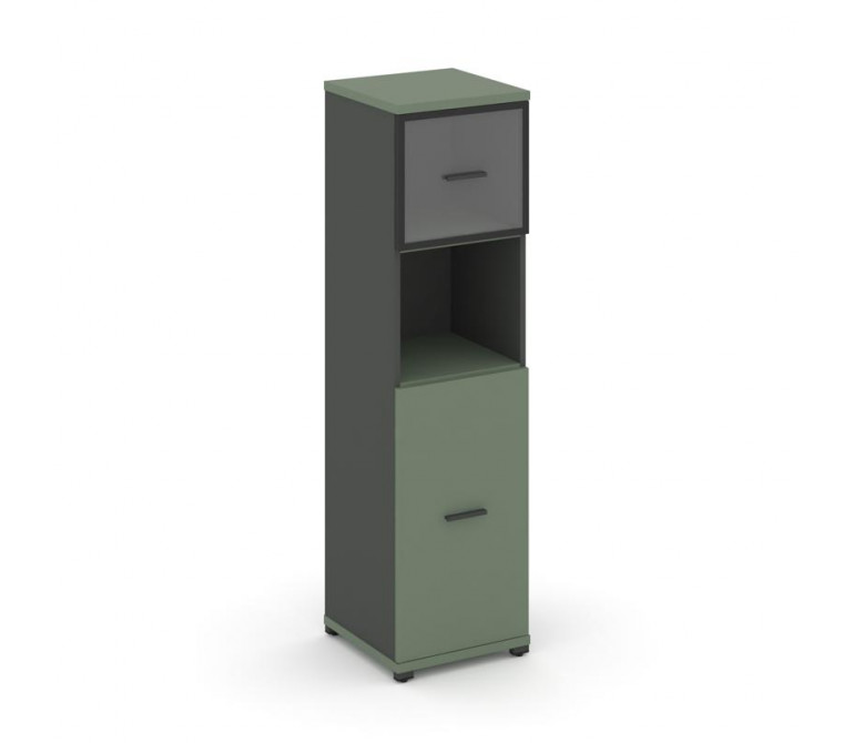 Концепт Шкаф 1 узкая секция, 4 ниши CN.STU-415 RPB A Кобо/Антрацит NEW/Металл Антрацит/Прозрачный 42