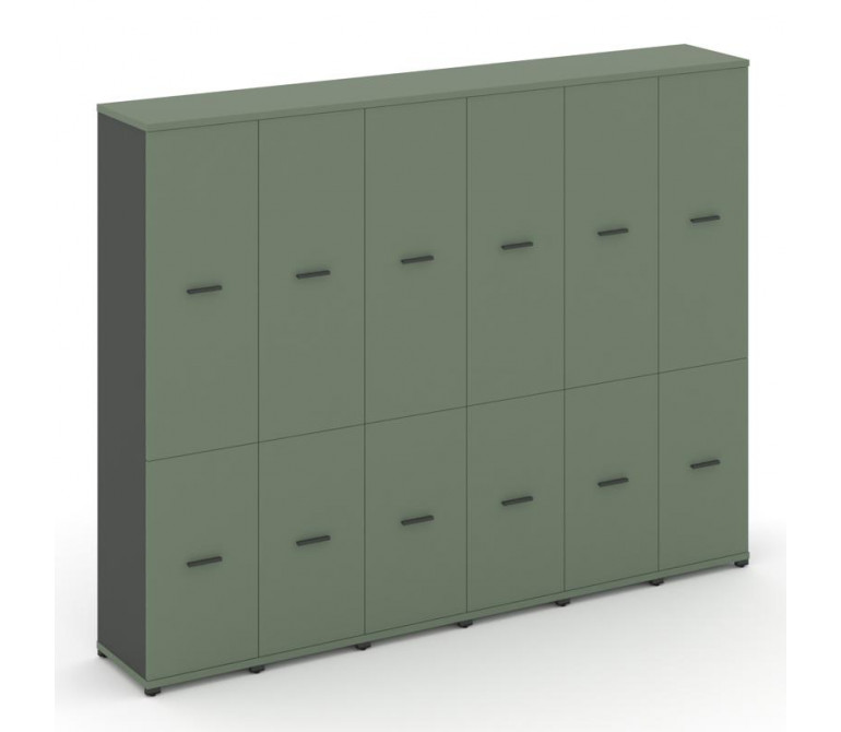 Концепт Шкаф 6 узких секций, 5 ниш CN.STU-562 A Кобо/Антрацит NEW/Металл Антрацит 2500*420*1922