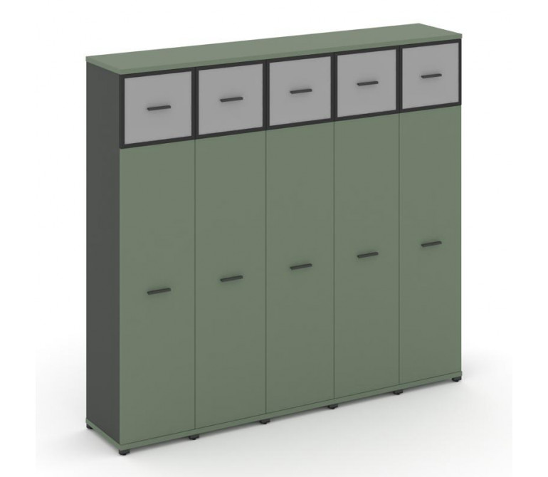 Концепт Шкаф 5 узких секций, 5 ниш CN.STU-557 RMB A Кобо/Антрацит NEW/Металл Антрацит/Сатин 2084*420