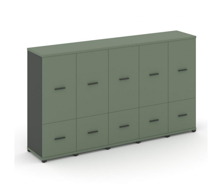 Концепт Шкаф 5 узких секций, 3 ниши CN.STU-352 A Кобо/Антрацит NEW/Металл Антрацит 2084*420*1186