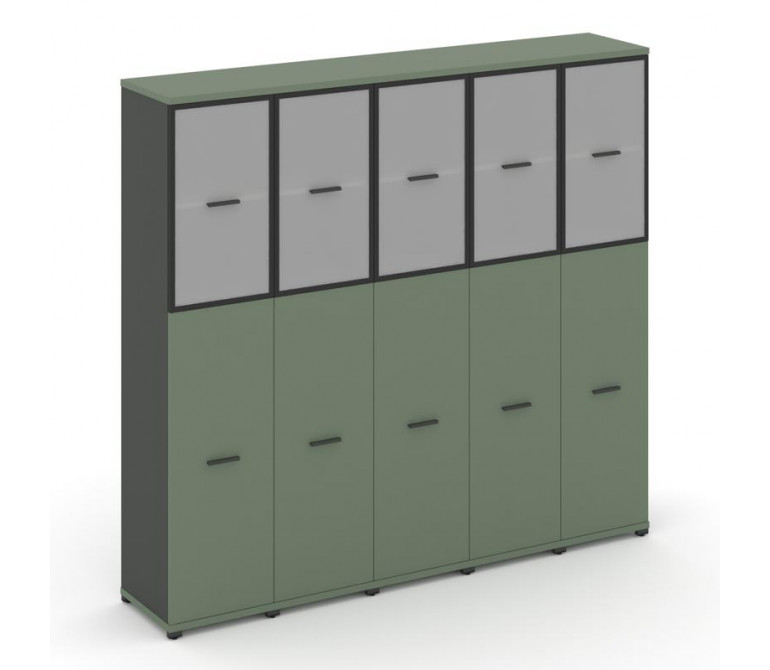 Концепт Шкаф 5 узких секций, 5 ниш CN.STU-555 RMB A Кобо/Антрацит NEW/Металл Антрацит/Сатин 2084*420
