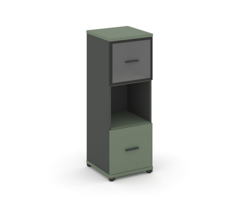 Концепт Шкаф 1 узкая секция, 3 ниши CN.STU-315 RPB A Кобо/Антрацит NEW/Металл Антрацит/Прозрачный 42