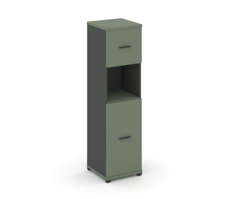 Концепт Шкаф 1 узкая секция, 4 ниши CN.STU-415 A Кобо/Антрацит NEW/Металл Антрацит 420*420*1554