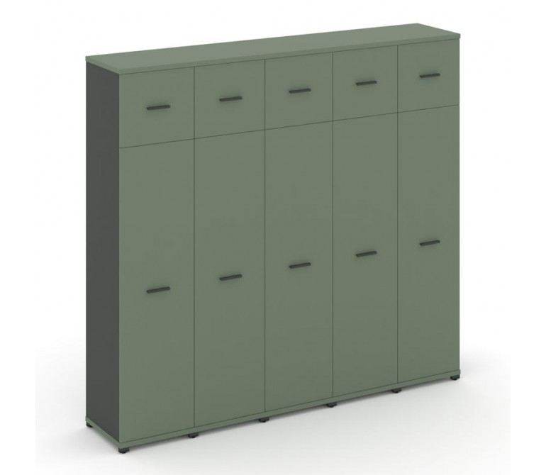 Концепт Шкаф 5 узких секций, 5 ниш CN.STU-557 A Кобо/Антрацит NEW/Металл Антрацит 2084*420*1922