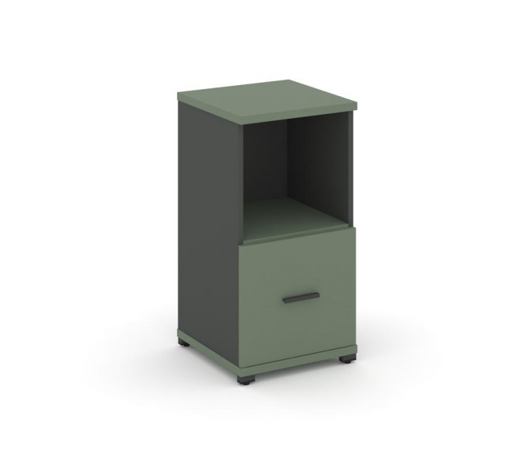 Концепт Шкаф 1 узкая секция, 2 ниши CN.STU-211 A Кобо/Антрацит NEW/Металл Антрацит 420*420*818