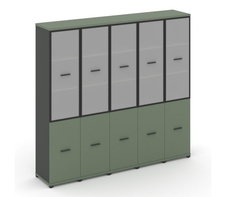 Концепт Шкаф 5 узких секций, 5 ниш CN.STU-552 RMB A Кобо/Антрацит NEW/Металл Антрацит/Сатин 2084*420