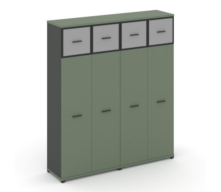 Концепт Шкаф 2 широкие секции, 5 ниш CN.STS-527 RMB A Кобо/Антрацит NEW/Металл Антрацит/Сатин 1668*4