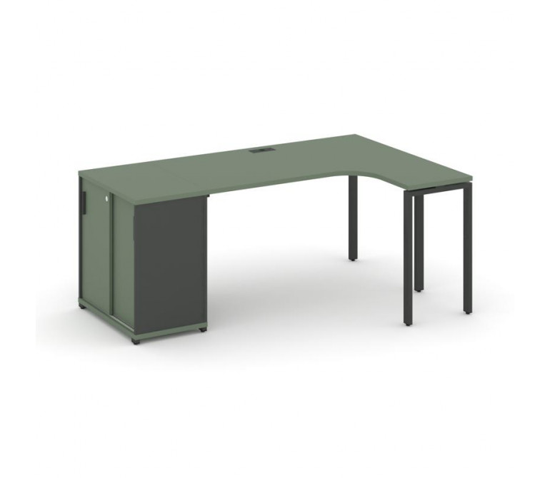 Концепт Стол эргономичный с опорным шкафом-купе  CN.SA-218(R) A Кобо/Антрацит NEW/Металл Антрацит 20