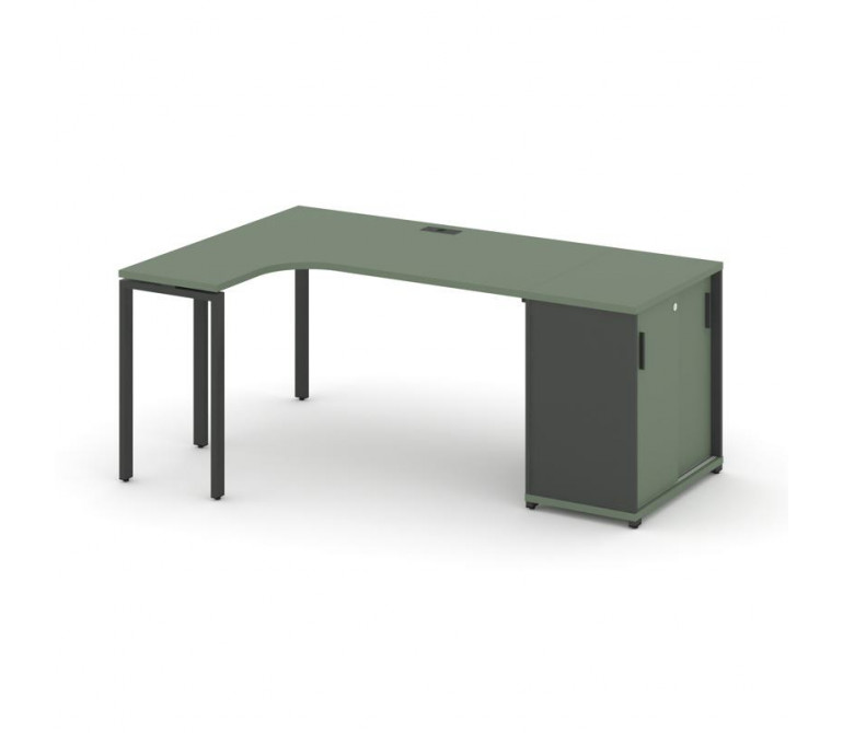 Концепт Стол эргономичный с опорным шкафом-купе  CN.SA-217(L) A Кобо/Антрацит NEW/Металл Антрацит 18
