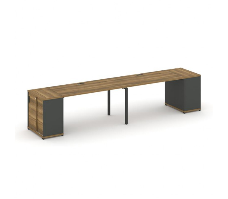 Концепт Рабочая станция с опорными шкафом-купе CN.ORS-236 A Сандал Янтарный/Антрацит NEW/Металл Антр