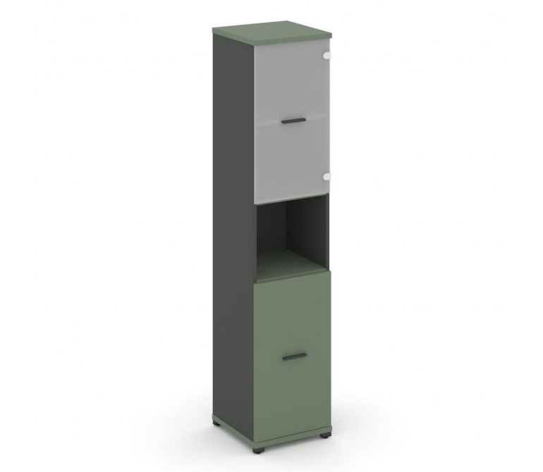 Концепт Шкаф 1 узкая секция, 5 ниш CN.STU.E-513 SM A Кобо/Антрацит NEW/Металл Антрацит/Сатин 420*420