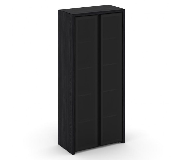 Корнер Шкаф высокий широкий COR.ST-1.10RG Каштан Тоскана/Черный/Серый Черная Рама 900*450*2000