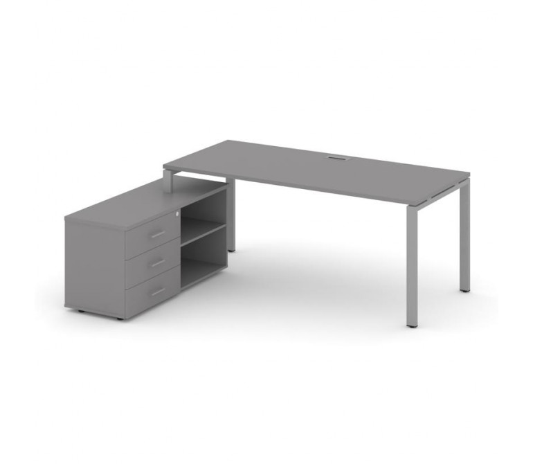 Стайл Проджект Директ Стол письменный с греденцией левой SN-6P.SRG-024.M(L) Серый Пепел/Металл Серый