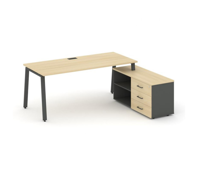 Стайл Проджект Директ Стол письменный с греденцией правой SN-6A.SRG-024.M(R) Акация Лорка/Антрацит N