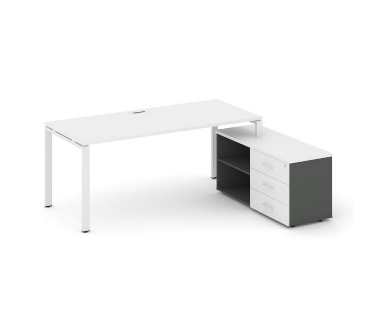 Стайл Проджект Директ Стол письменный с греденцией правой SN-6P.SRG-016.M(R) Белый/Антрацит NEW/Белы