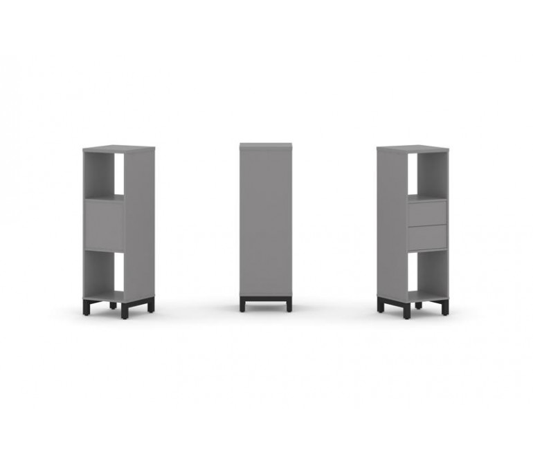 Стайл Проджект Набор стеллажа одностороннего, 3 яруса SN.NS-311 Серый Пепел/Металл Черный 387*400*12