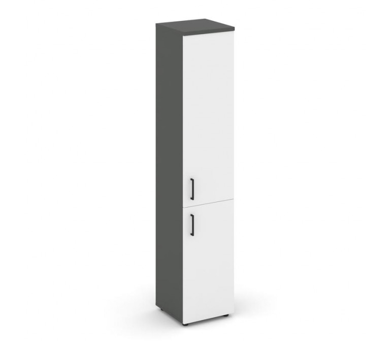 Стайл Проджект Шкаф высокий узкий правый SN.STU-104(R) Антрацит NEW/Антрацит NEW/Белый/Черный Ручки