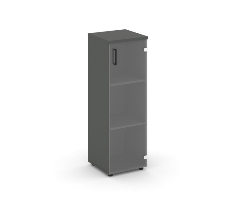 Стайл Проджект Шкаф средний узкий SN.STU-205(R) Антрацит NEW/Прозрачный/Черный Ручки 400*400*1203