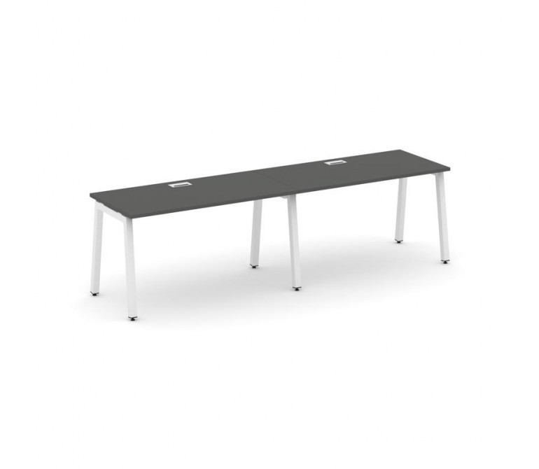 Стайл Проджект Рабочая станция 1 сторон. SN-5A.ORS-024 Антрацит NEW/Металл Белый 3160*800*750