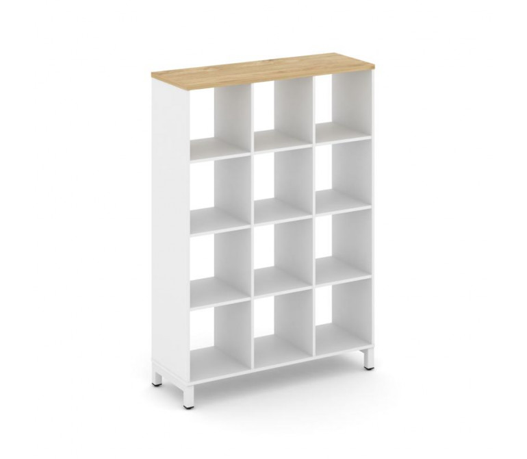Стайл Проджект Каркас стеллажа 4 яр. SN.KS-430 Белый/Тиквуд Светлый/Металл Белый 1121*400*1615