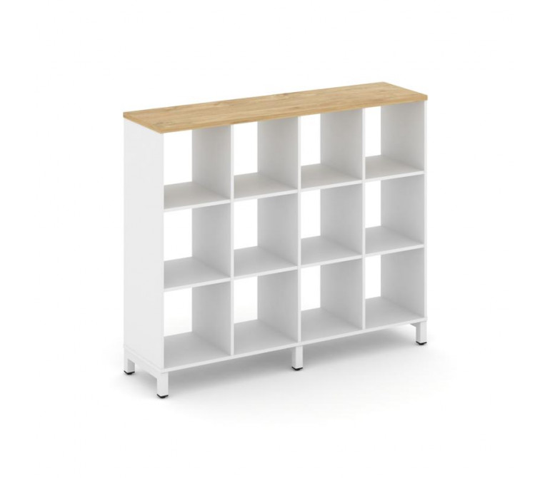 Стайл Проджект Каркас стеллажа 3 яр. SN.KS-340 Белый/Тиквуд Светлый/Металл Белый 1488*400*1248