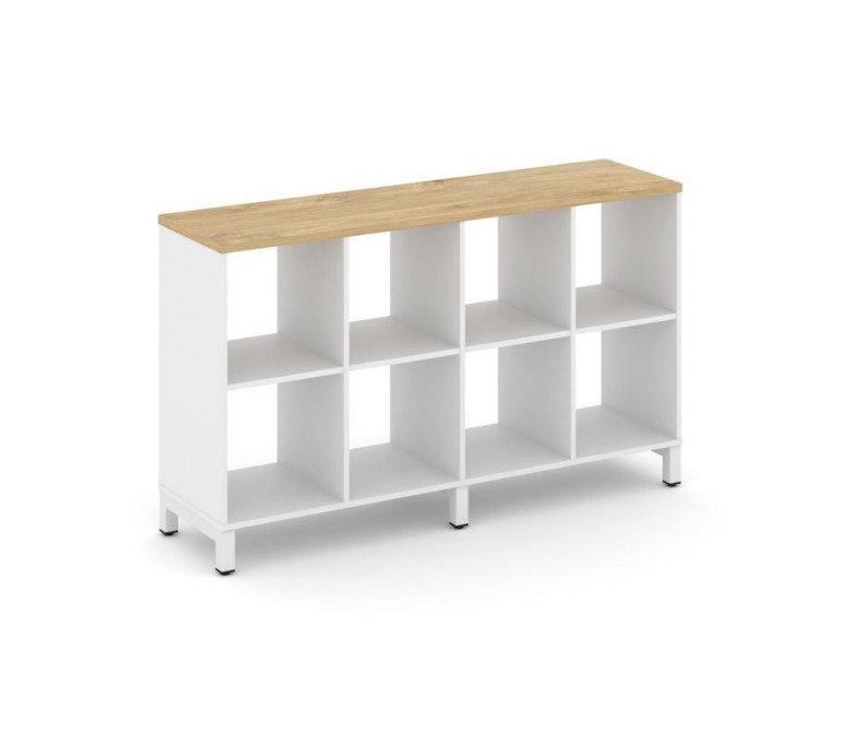 Стайл Проджект Каркас стеллажа 2 яр. SN.KS-240 Белый/Тиквуд Светлый/Металл Белый 1488*400*881
