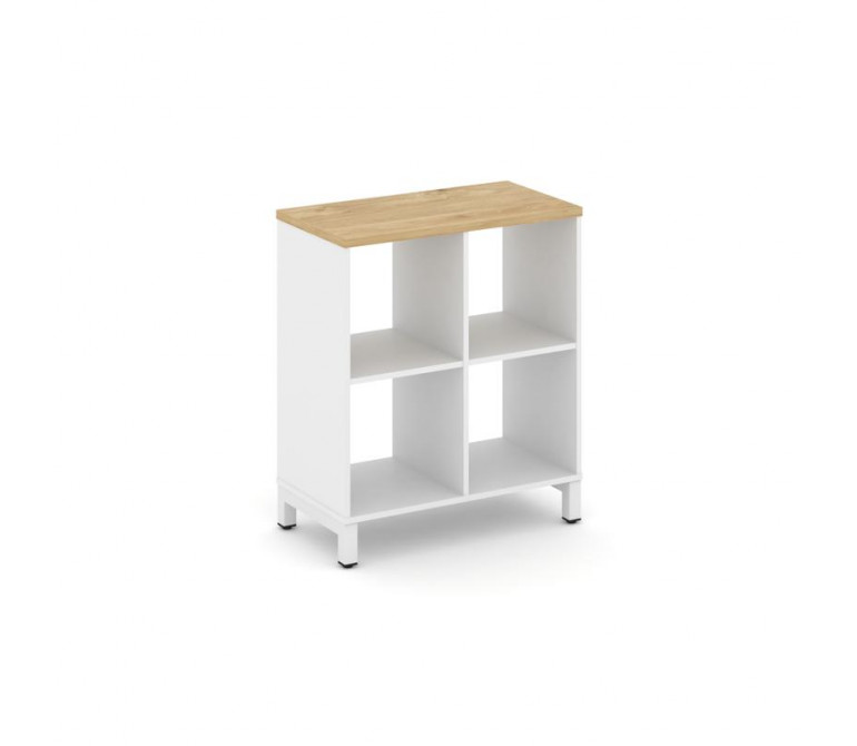 Стайл Проджект Каркас стеллажа 2 яр. SN.KS-220 Белый/Тиквуд Светлый/Металл Белый 754*400*881