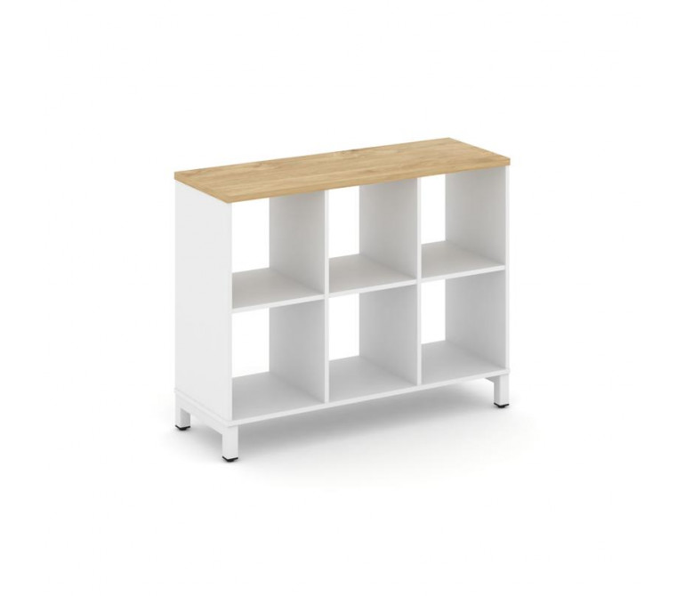 Стайл Проджект Каркас стеллажа 2 яр. SN.KS-230 Белый/Тиквуд Светлый/Металл Белый 1121*400*881