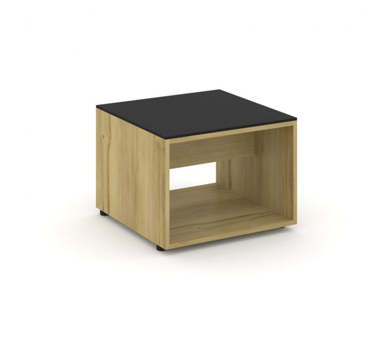 Касл Стол журнальный малый CS.D-SJM Дуб Винченцо/Лакобель Black 600*600*450